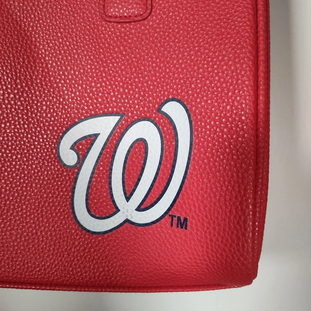 FOCO Washington Nationals MLB Red Pebbled Satchel Crossbody Bag Handbag Fan Gear
